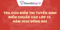 Tra cứu điểm thi tuyển sinh 2020, điểm chuẩn lớp 10 Đồng Nai